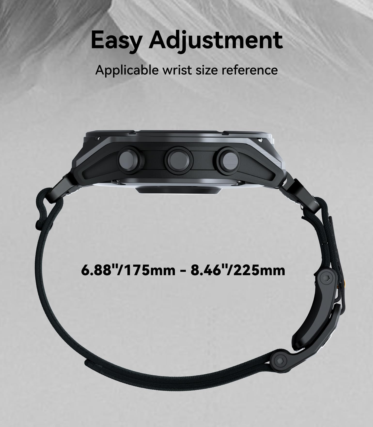 Aulumu C11 for Garmin Watch Band 26MM | Mag Buckle Slim Band | Memory Quick Release | Velvet Nylon Braid | Stainless Steel Magnetic Clasp - Image 4